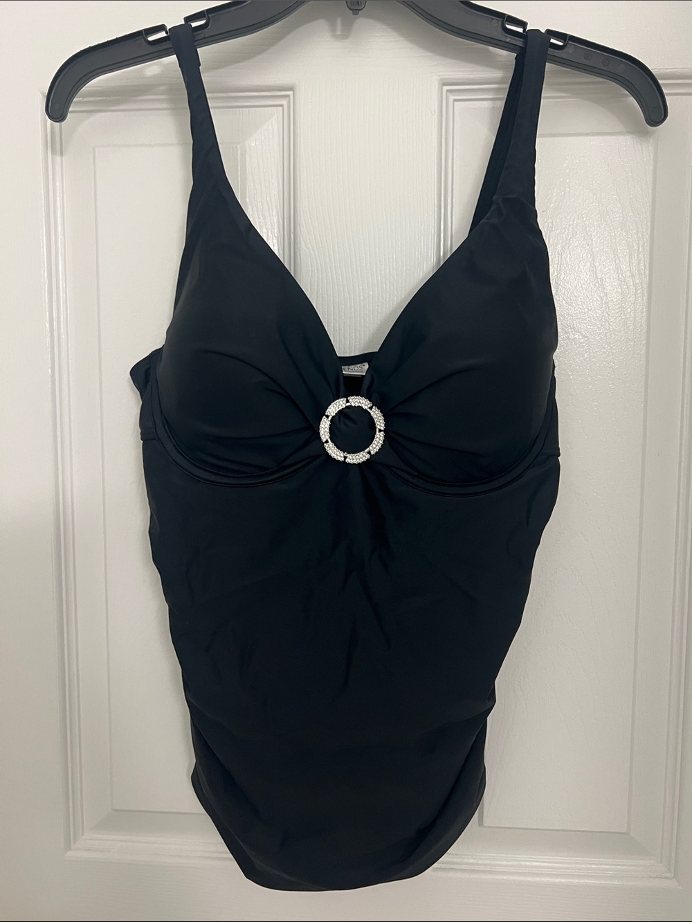 VENUS Black Tankini Top with Adjustable Straps
